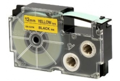 Casio XR-12YW1, 12mm x 8m, czarny druk / żółty podkład, taśma oryginalna