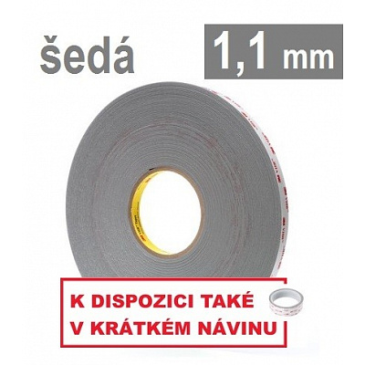 3M VHB™ 4941-P, gr. 1,1 mm; jasnoszara, dwustronna, bardzo mocno klejąca taśma akrylowa 9 mm x 33 m