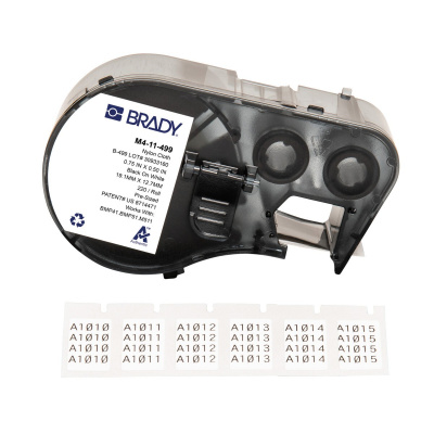 Brady M4-11-499 / 170796, 19.05 mm, Nylon, czarny druk / biały podkład