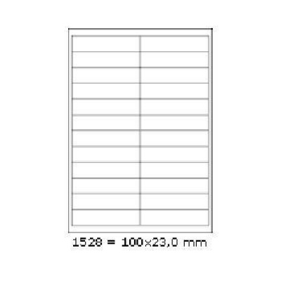 Samoprzylepne etykiety 100 x 23 mm, 24 etykiet, A4, 100 arkuszy
