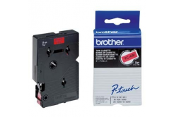 Brother TC-491, 9mm x 7,7m, czarny druk / czerwony podkład, taśma oryginalna