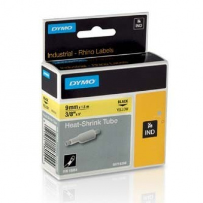Dymo Rhino 18054, S0718290, 9mm x 1,5m czarny druk / żółty podkład, taśma oryginalna