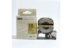 Epson LC-SM18ZW, 18mm x 8m, czarny druk / złoty podkład, taśma zamiennik