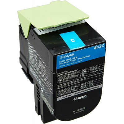 Lexmark 80C20C0 błękitny (cyan) toner oryginalny