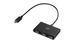 HP wieloportowy koncentrator USB-C 3-portowy, Z6A00AA, czarny, długość kabla 30 cm, 2x USB Type-A, 1x USB 2.0 Type-A