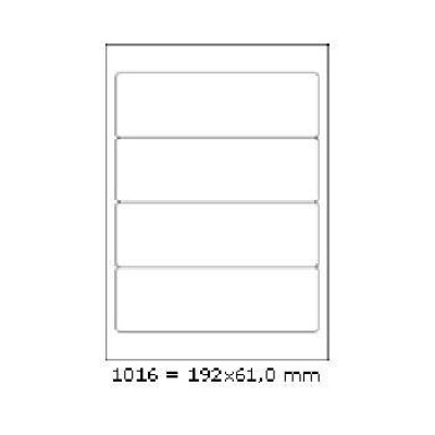 Samoprzylepne etykiety 192 x 61 mm, 4 etykiet, A4, 100 arkuszy