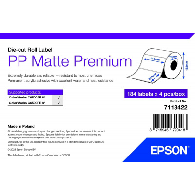 Epson, label roll, synthetic, 210x297mm