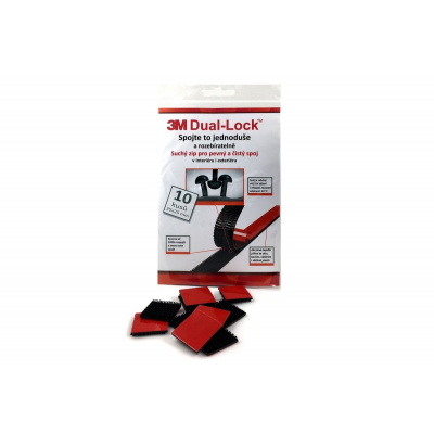 3M Dual-Lock, czarny, pakowanie = 10 kwadracików 25 x 25 mm