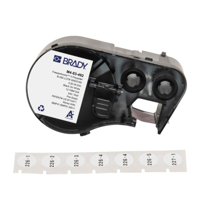 Brady M4-83-492 / 170781, 12.70 mm, Polyester, czarny druk / biały podkład