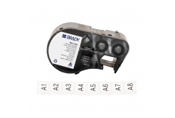 Brady M4-7-422 / 170735, 12.70 mm x 12.70 mm, Polyester, czarny druk / biały podkład