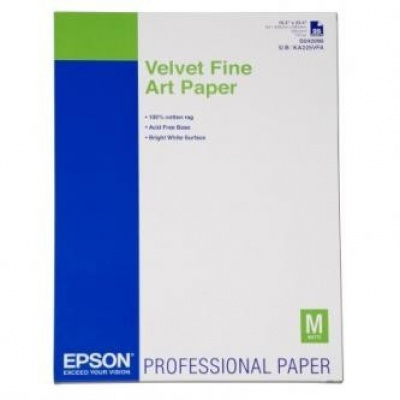 Epson S042096 Velvet Fine Art Paper, aksamit, biały, A2, 260 g/m2, 25 szt.
