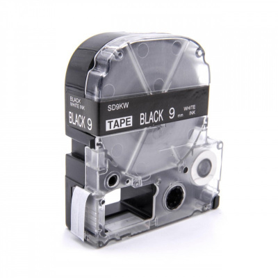 Epson LC-3BWV, SD9KW, 9mm x 8m, biały druk / czarny podkład, taśma zamiennik