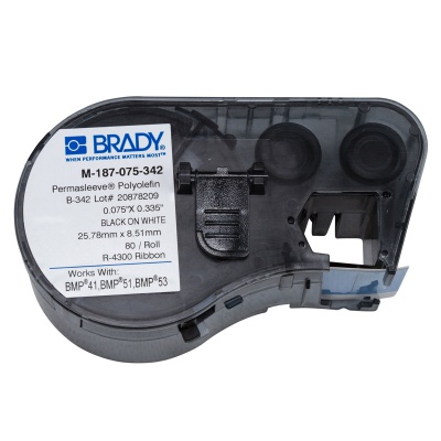 Brady M-187-075-342 / 131609, Labelmaker PermaSleeve Wiremarker Sleeves, 19.05 mm x 8.50 mm