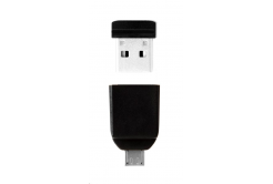 VERBATIM Flash Disk 16GB Store 'n' Stay NANO + micro USB OTG adapter, USB 2.0, czarny