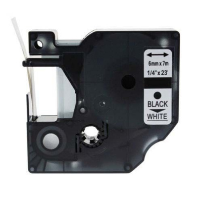 Taśma zamiennik Dymo 43613, S0720780, 6mm x 7m, czarny druk / biały podkład
