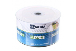 MyMedia CD-R, 69206, 50-pak, 700MB, 52x, 80 min, 12 cm, do nadruku, Standard, szeroki obszar nadruku