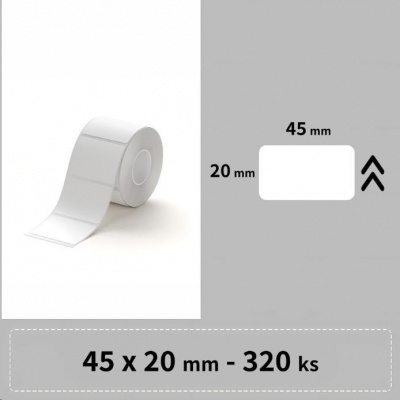 Niimbot A2A18918901, 45x20mm, 320szt., białe etykiety samoprzylepne