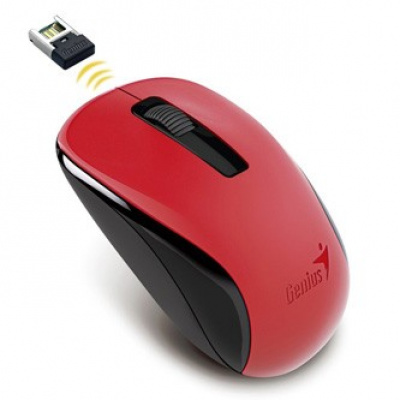 Genius Mysz NX-7005 31030017403, 1200DPI, 2.4 [GHz], Optyczne, 3 przyciski, Bezprzewodowa USB, czerwony, AA