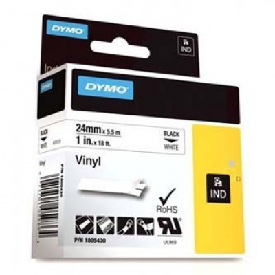 Dymo Rhino 1805430, 24mm x 5,5m, czarny druk / biały podkład, taśma oryginalna