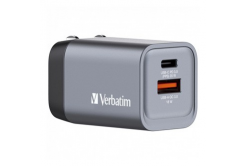 Verbatim GaN 32200, podróżna ładowarka sieciowa, USB 3.0, USB C, szary, 35 W, wymienne widelce C,G,A