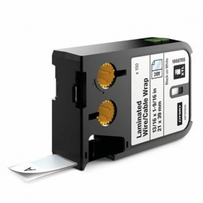 Dymo XTL 1868705, 21mm x 39mm, 150 szt., czarny druk / biały podkład, taśma oryginalna