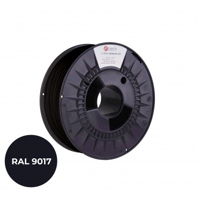 C-Tech 3DF-P-TPU90A-1.75-9017 3D filament, PREMIUM LINE, TPU 90A, elastyczny, RAL9017 1,75mm, 1000g, Czarny sygnałowy (Traffic black)