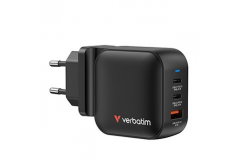Verbatim GaN 32229, podróżna ładowarka sieciowa, USB 3.0, USB C, szary, 70W, wymienne widelce C,G,A