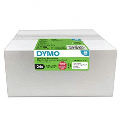 Dymo 2223589, 54mm x 25mm, adres zwrotny, biały, oryginalne etykiety papierowe, 24 x 500 szt.