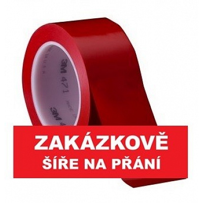 3M 471 Oznaczeniowa taśma klejąca PVC, odporna na ścieranie, czerwona 12 mm x 33 m