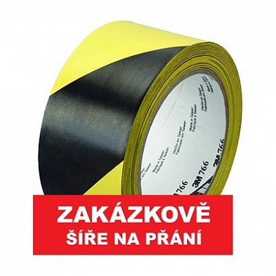 Taśma PVC 3M 766 żółto-czarna 75 mm x 33 m