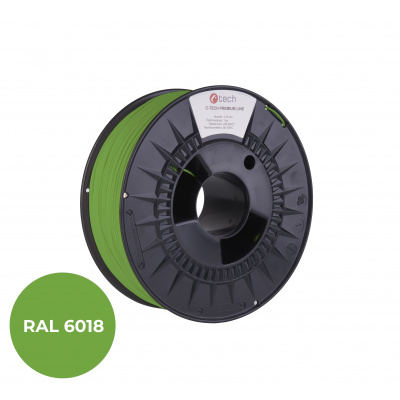 C-Tech 3DF-P-PLA1.75-6018 3D filament, PREMIUM LINE, PLA, zielono-żółty, RAL6018, 1,75mm, 1kg
