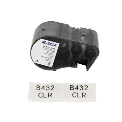 Brady M5-78-432-CL-BK / 170874, 25.40 mm, Polyester, czarny druk / przezroczysty podkład