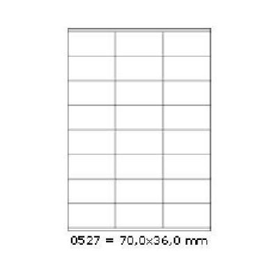 Samoprzylepne etykiety 70 x 36 mm, 24 etykiet, A4, 100 arkuszy