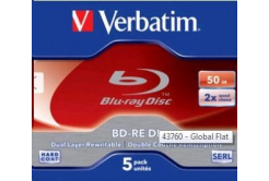 VERBATIM BD-RE DL (5-pak)Blu-Ray/Jewel/2x/50GB