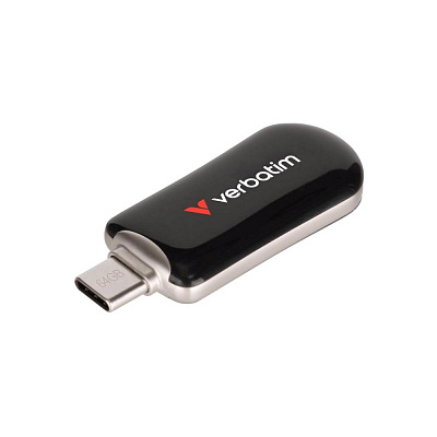 VERBATIM Flash Disk 64GB Plectra USB-C 3.0, czarny
