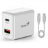 Genius zasilacz sieciowy 20 W, 2 porty, USB-C, USB-A, PD-20ACP