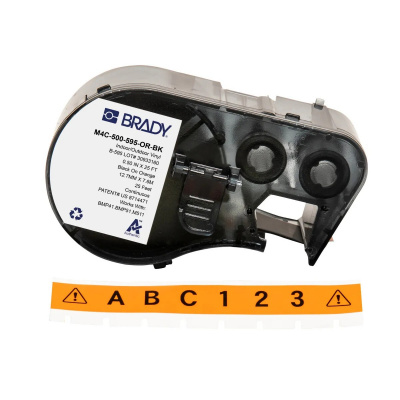 Brady M4-83-499-OR-BK / 170804, 12.70 mm, Nylon, czarny druk / pomarańczowy podkład