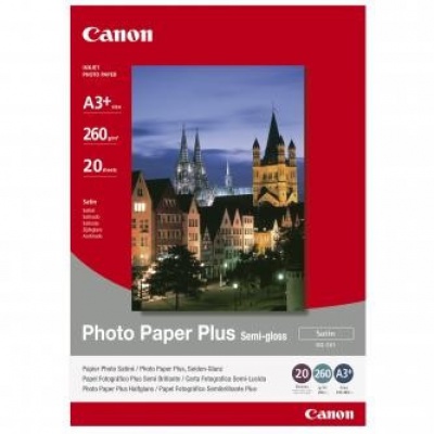 Canon SG-201 Photo Paper Plus Semi-Glossy, papier fotograficzny, półbłyszczący, satyna, biały, A3+, 260 g/m2, 20 szt.