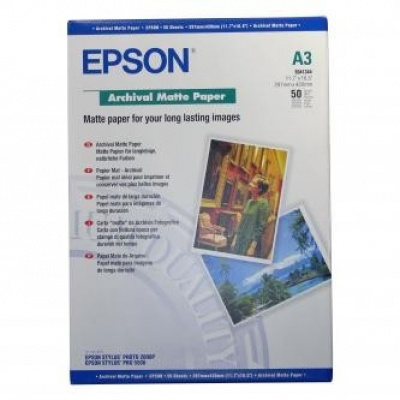 Epson S041344 Archival matowye Paper, biały, 50 szt., drukowanie atramentowe, A3, 192 g/m2