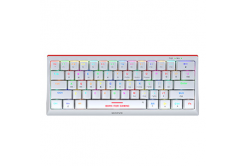 Marvo KG962G WH EN - R, klávesnice US, herní, mechanická typ drátová (USB), bílá, RGB, červené spínače