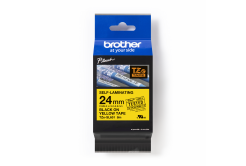 Brother TZ-SL651 / TZe-SL651 Pro Tape, 24mm x 8m, czarny druk / żółty podkład, taśma oryginalna
