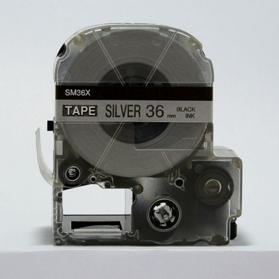 Epson LC-SM36X, 36mm x 8m, czarny druk / matowy srebrny podkład, taśma zamiennik