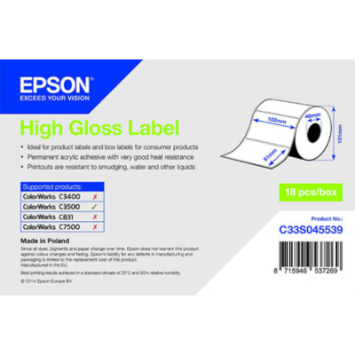 Epson C33S045539 label roll, normal paper, 102x51mm