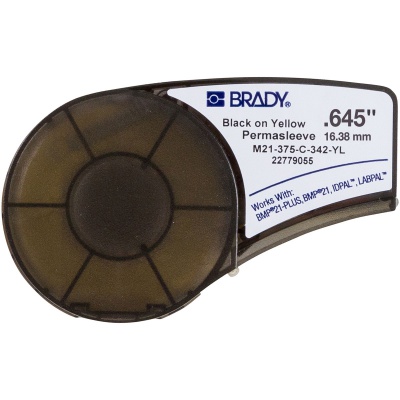 Brady M21-375-C-342-YL / 139753, PermaSleeve Heat-shrink Polyolefin Sleeve, 16.40 mm x 2.10 m