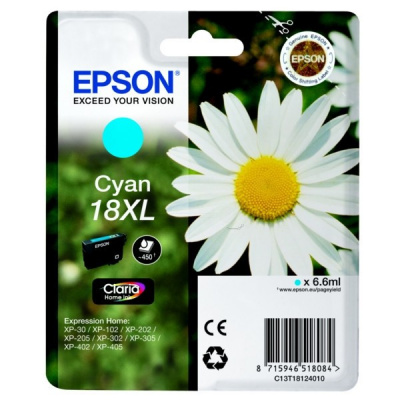 Epson T18124022, T181240, 18XL błękitny (cyan) tusz oryginalna