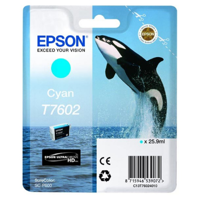 Epson T7602 C13T76024010 błękitny (cyan) tusz oryginalna