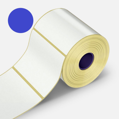 Etykiety samoprzylepne 32x20 mm, 2000 szt., niebieske termo, rolka