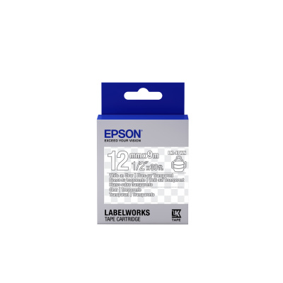 Epson LabelWorks LK-4TWN C53S654013 12mm x 9m, biały druk / przezroczysty podkład, taśma oryginalna