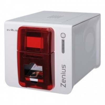 Evolis Zenius Classic ZN1U0000RS, drukarka kart plastikikowych, single sided, 12 dots/mm (300 dpi), USB, red