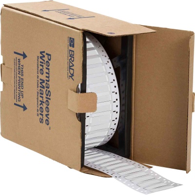 Brady LSZH-250-2-WT / 141232, etykiety, THT Low Smoke Halogen Free Permasleeve Wire Marking Sleeves, 50.80 mm x 11.15 mm